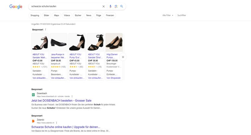 Google Serps Sponsored und google shopping
