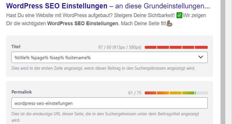 WordPress SEO Einstellungen - Permalink