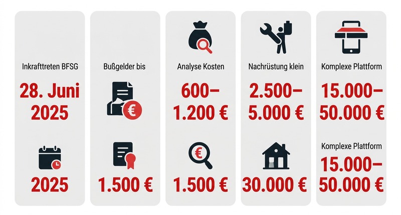 BFSG 2026: Muss deine Website barrierefrei sein? Das musst du jetzt wissen 1 BFSG-Kosten: Bis zu 50.000€