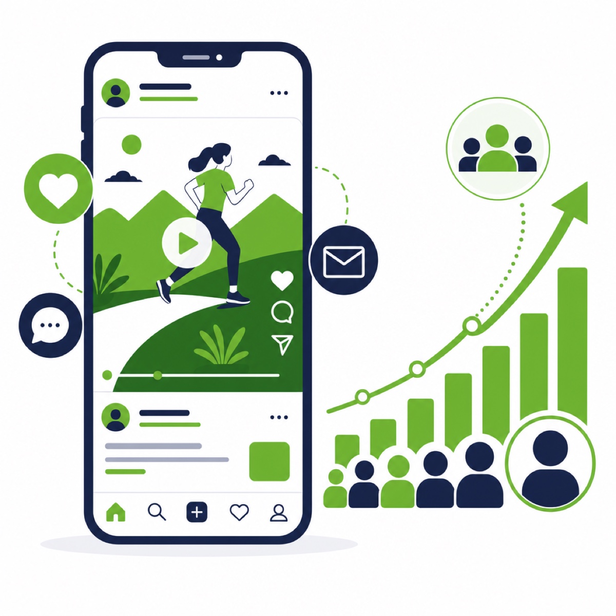 Facebook und Instagram Betreuung 13 Instagram- und Facebook-Feed mit Reels und Interaktionen im BIZ-Design