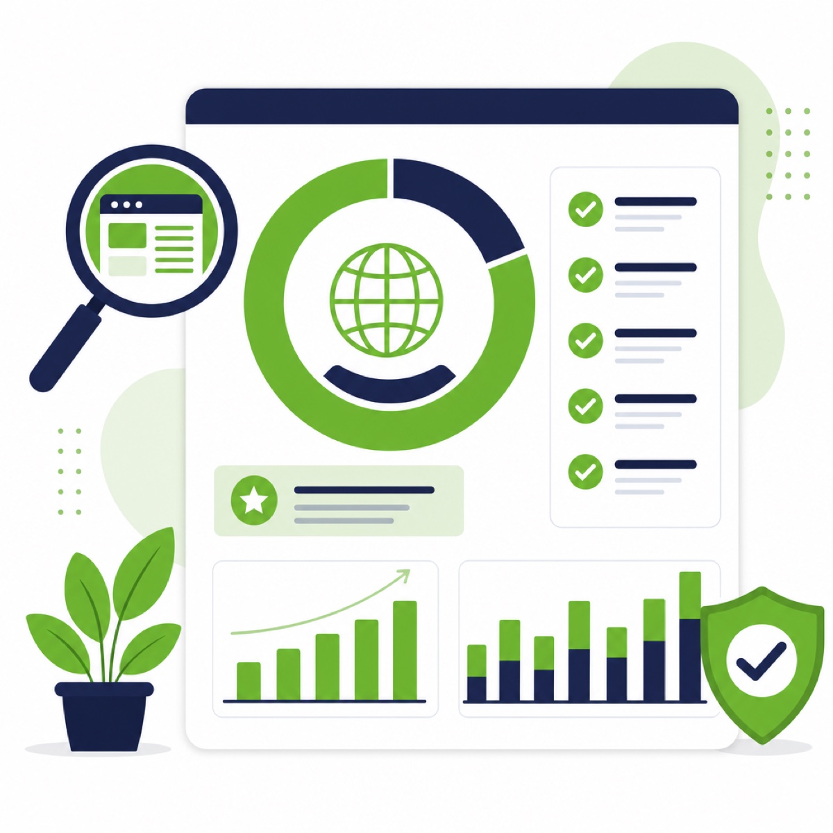 Kostenloser Online-Sichtbarkeits-Check 5 Sichtbarkeits-Check-Report mit Score-Anzeige, Checkliste und Charts