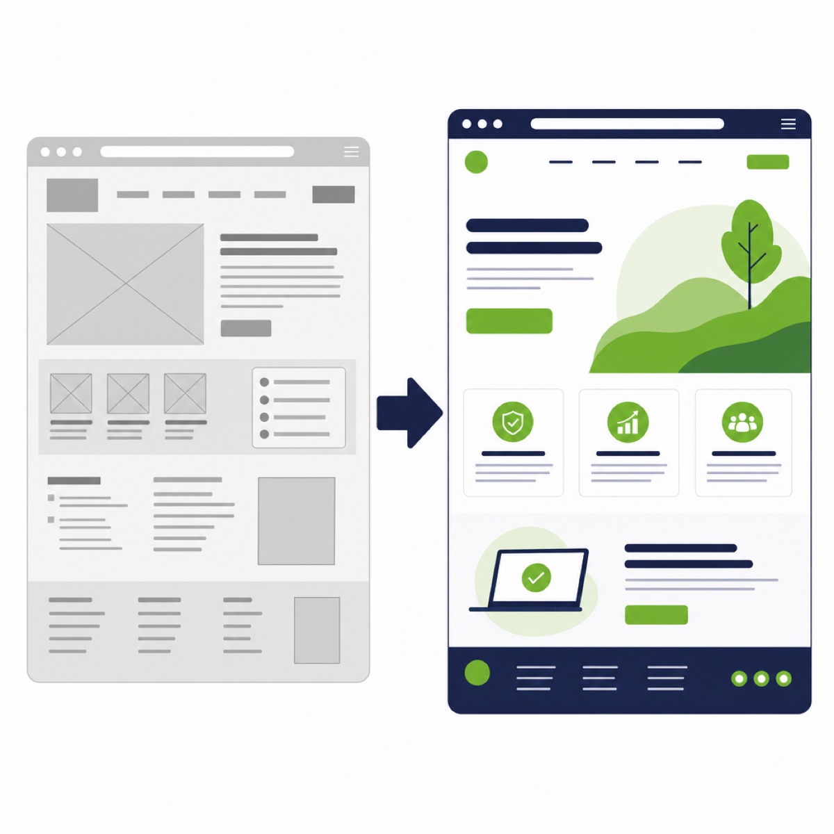 Website Redesign - mehr Präsenz & Conversion 13 Website vorher-nachher: altes Design wird zu modernem BIZ-Design