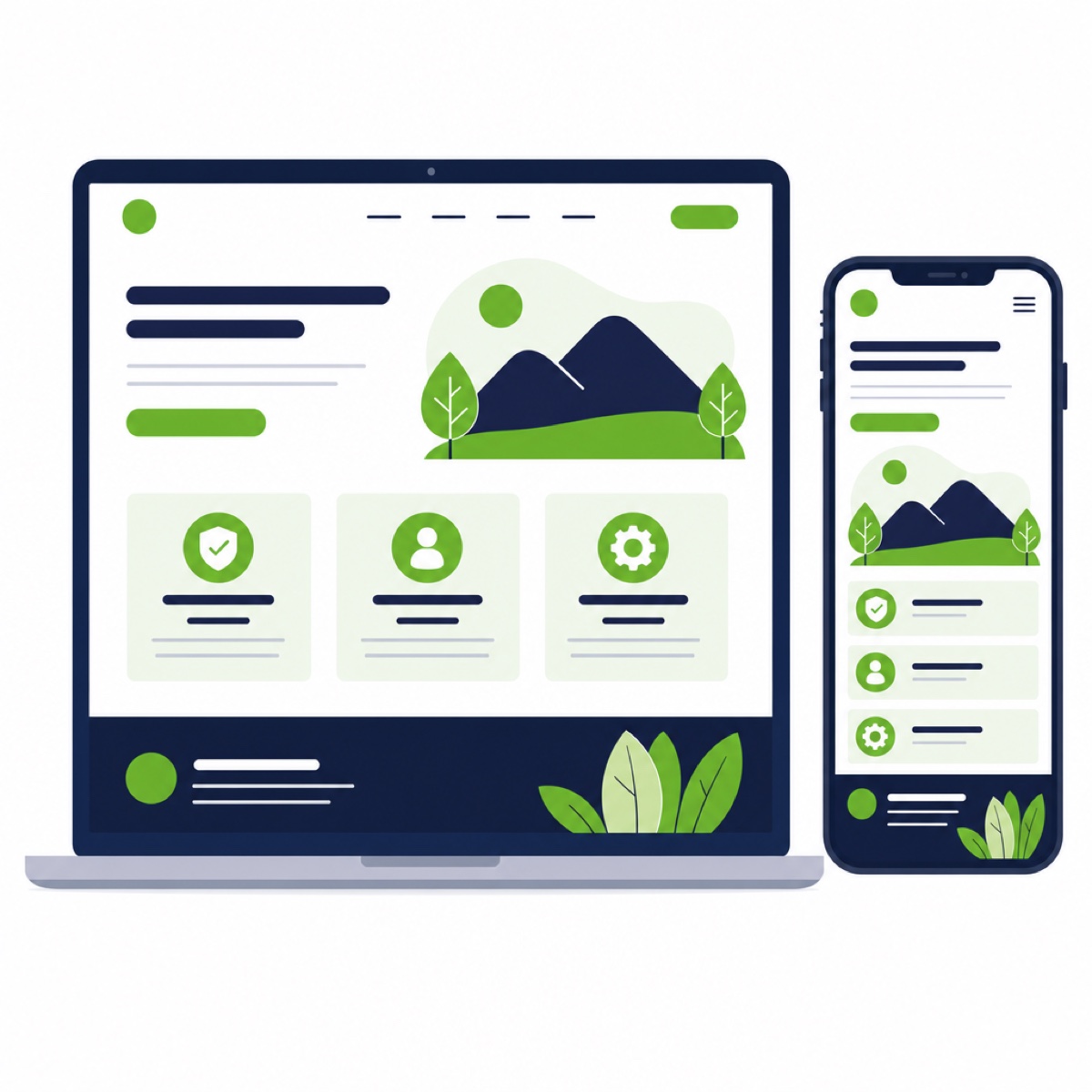 Individuelles WordPress Webdesign ohne Kompromisse 13 Moderne WordPress-Website auf Desktop und Smartphone im BIZ-Design
