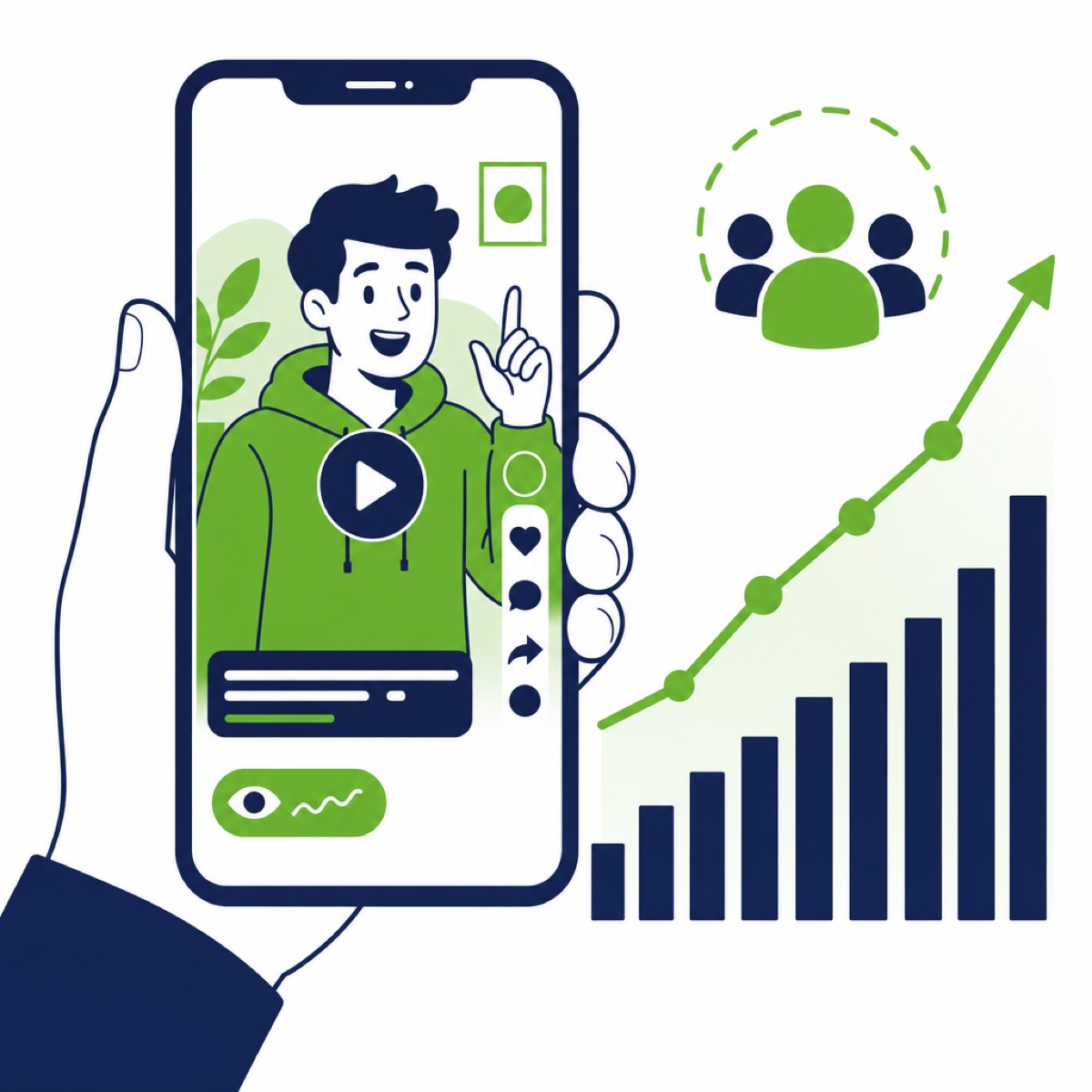 YouTube Shorts erstellen lassen - GRATIS Reichweitenboost 13 YouTube Short auf dem Smartphone mit animierten Untertiteln im BIZ-Design