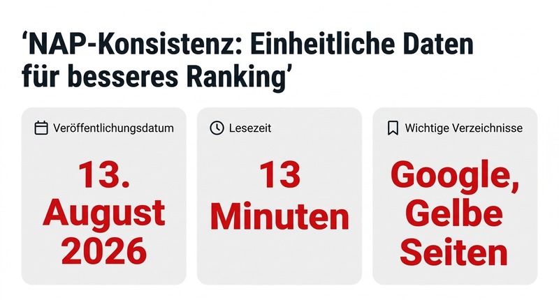 NAP-Konsistenz: Warum einheitliche Firmendaten dein lokales Ranking bestimmen 1 NAP-Konsistenz: Einheitliche Daten für besseres Ranking
