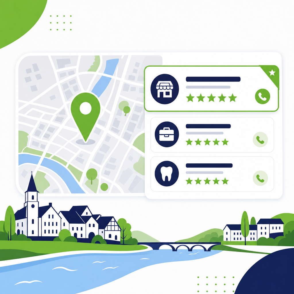 Local SEO in Nürtingen: Für bessere regionale Reichweite 5 Local SEO Nürtingen: Google-Kartensuche und Local Pack im BIZ-Design