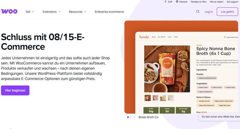 Onlineshop-SEO WordPress vs. Shopify – Was ist besser? 1 Woo Commerce Startseite