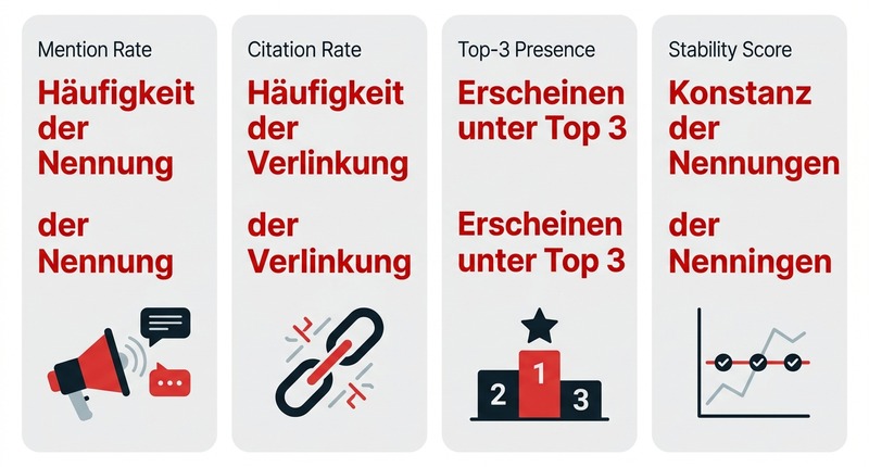 KI-Sichtbarkeit prüfen: Empfiehlt ChatGPT dein Unternehmen? 2 KI-Sichtbarkeit: 4 Kennzahlen im Fokus